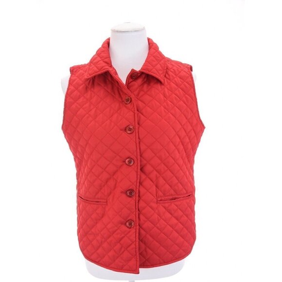 Draper's and Damon's Red Quilted Puffer Vest Jacket Womens Sz PS Petite S - Picture 1 of 7